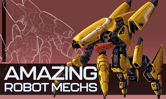 Gig Preview - Design robots and concept art of futuristic mecha