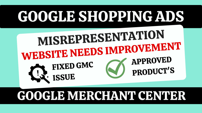 Gig Preview - Solve google shopping ads, fix merchant center suspension gmc misrepresentation