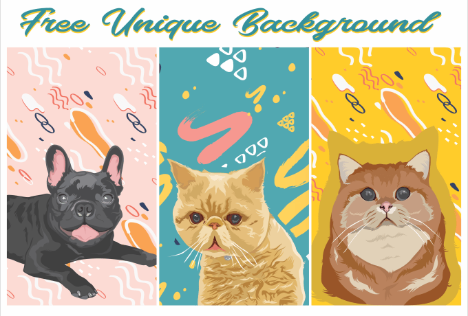 Gig Preview - Draw vector for pet or any animals with unique background