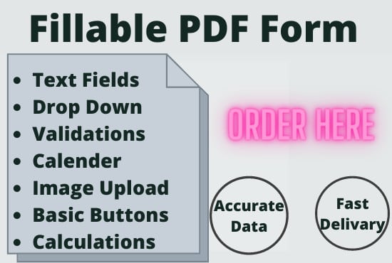 Gig Preview - Design and create fillable PDF form