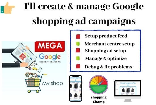 Gig Preview - Setup or fix google shopping ad campaign