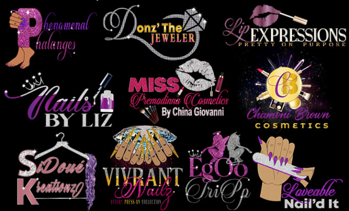 Gig Preview - Design professional nails, lips, eye lashes, jewelry, cosmetics logo