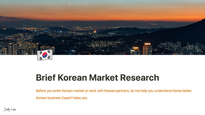 Gig Preview - Deliver a brief korean market research