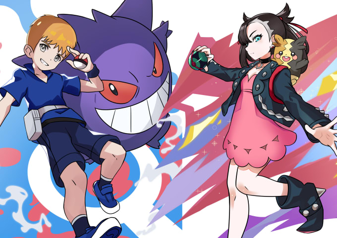 Gig Preview - Draw pokemon trainer anime battle, fakemon, and fusion