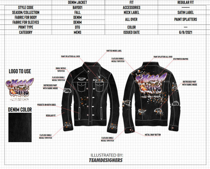 Gig Preview - Design clothing apparel mockups and tech packs