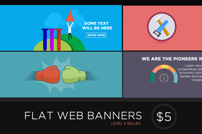 Gig Preview - Create flat web banner