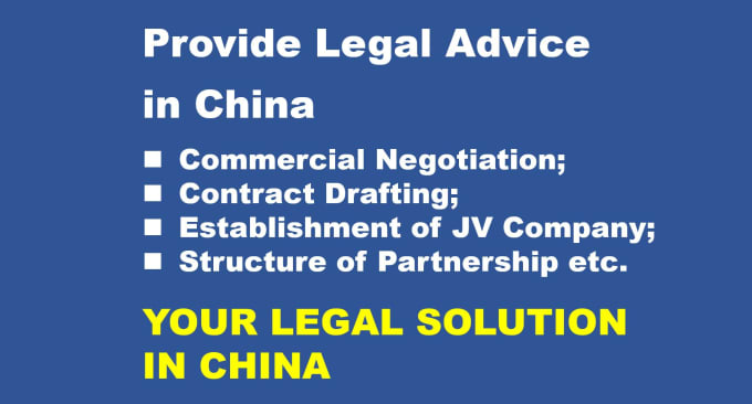 Gig Preview - Provide legal advice related to china