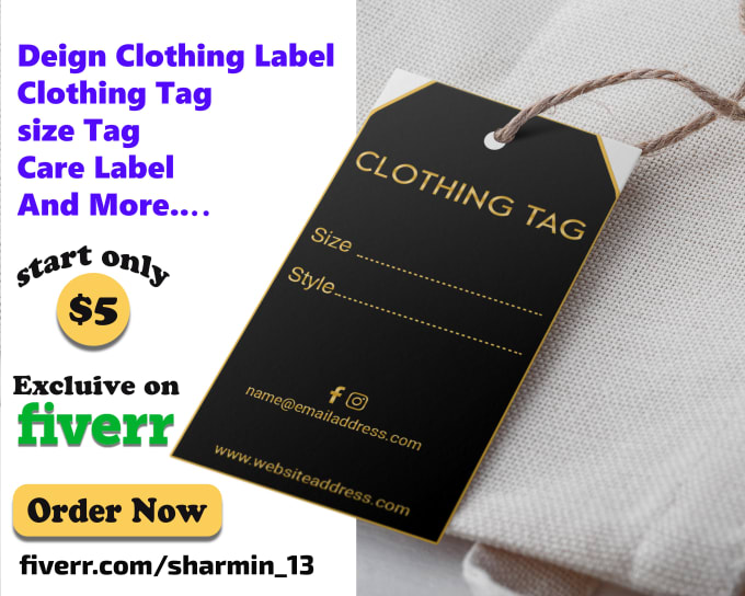 Gig Preview - Design clothing labels, hang tags, care instruction in 4hrs