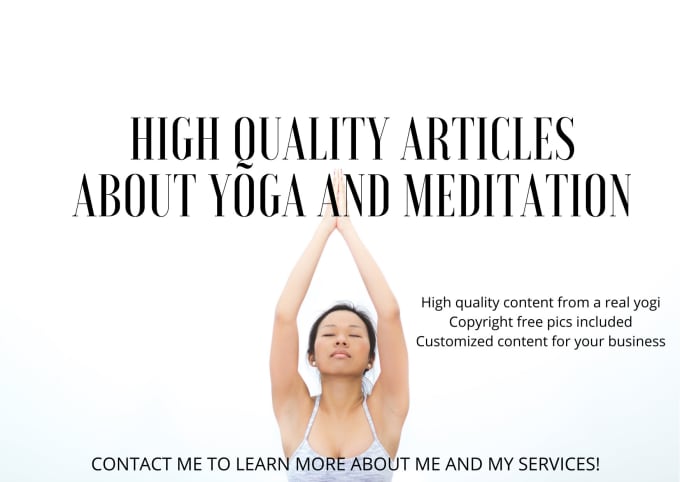 Gig Preview - Write high quality yoga and meditation articles