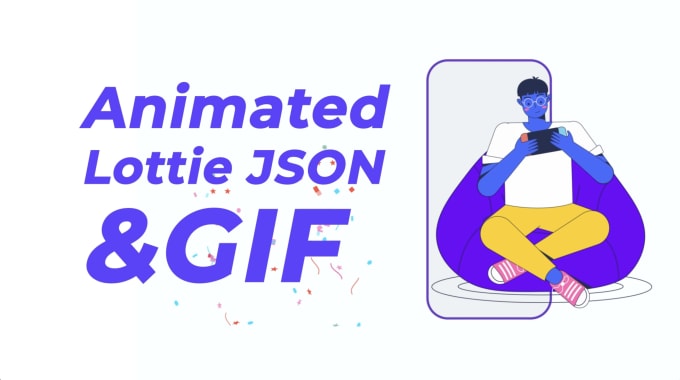 Gig Preview - Create animated gif or lottie json svg animation for web and mobile app