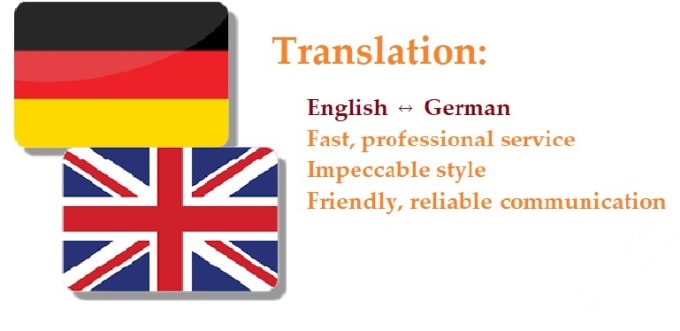 Gig Preview - Translate between english and german