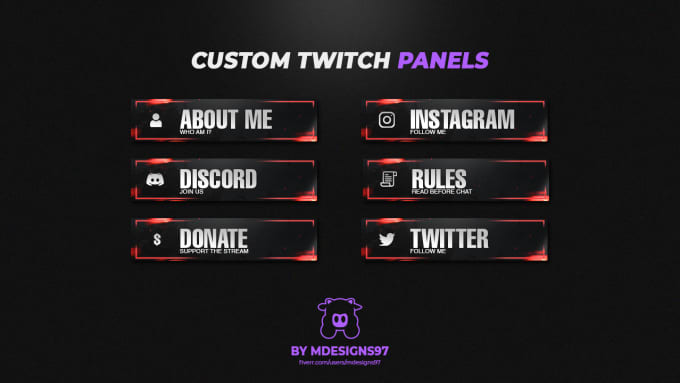 Gig Preview - Design twitch panels and banner for streams