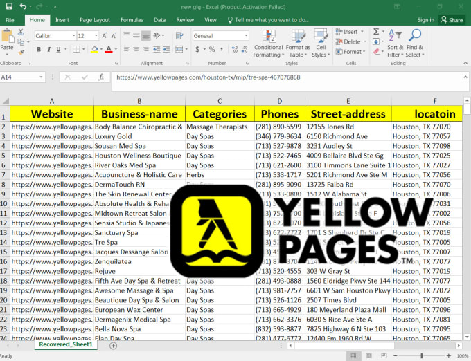 Gig Preview - Do yellow pages scraping to get business leads from any country