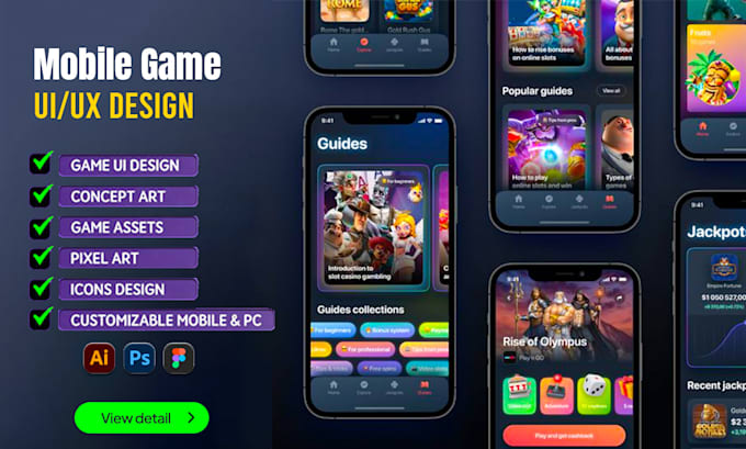 Gig Preview - Do professional 2d 3d game UI design by expert UI artist