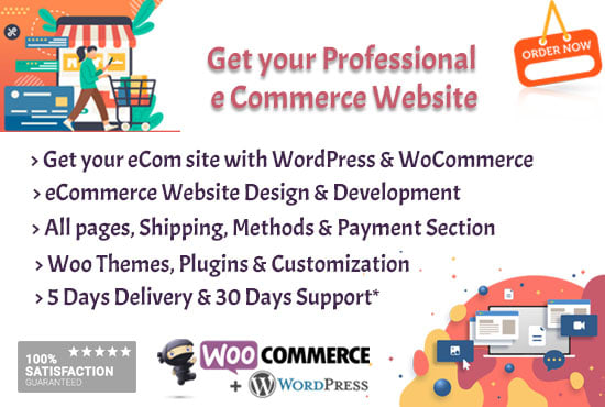 Gig Preview - Create professional ecommerce website with woocommerce