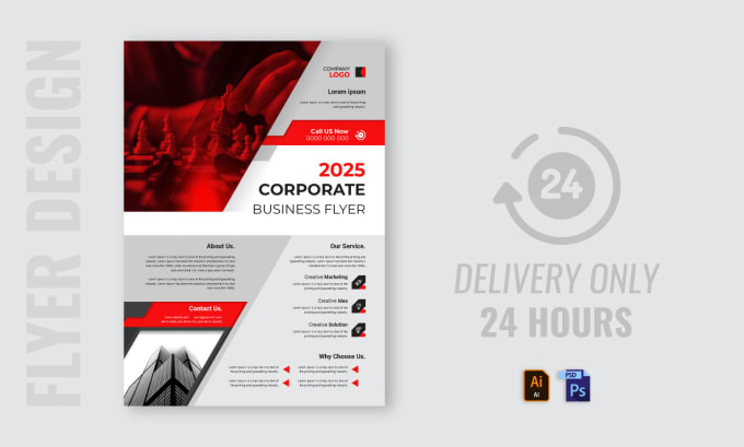 Gig Preview - Design professional flyer or brochure only 24 hours