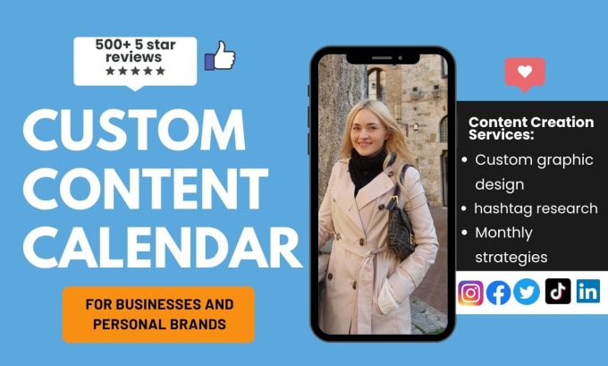 Gig Preview - Create a social media marketing content calendar