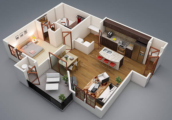 Bestseller - create 3d floor plan fast and render the best interior view