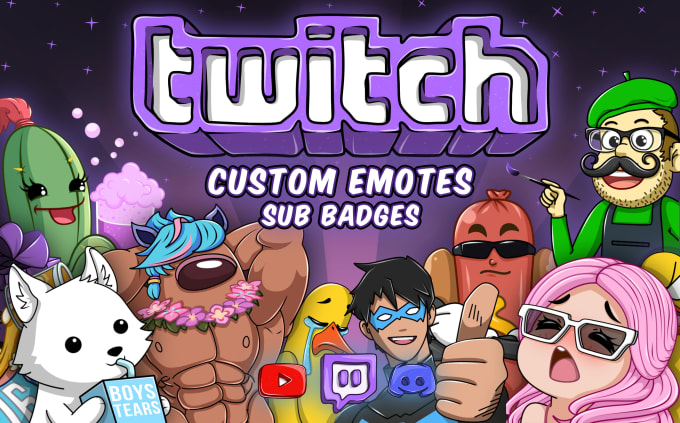 Gig Preview - Make cool custom twitch emotes in for you