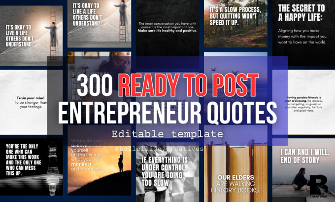 Gig Preview - Give 300 motivational quotes for entrepreneurs businesses