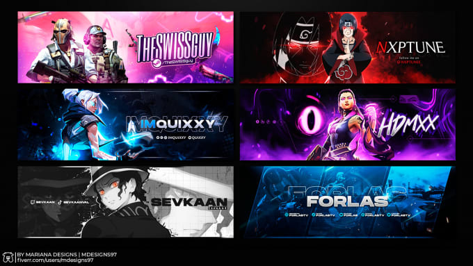 Gig Preview - Design amazing gaming header, banner twitter twitch youtube