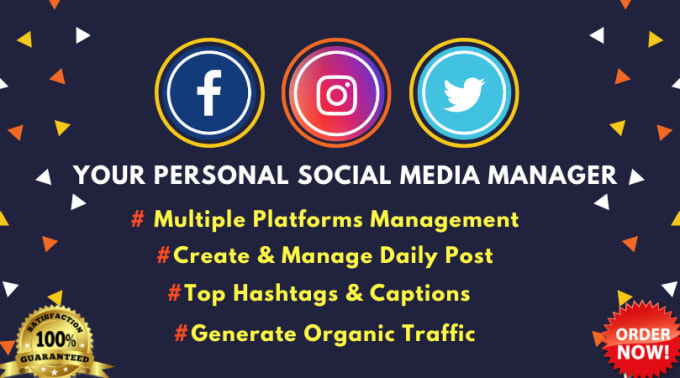 Gig Preview - Be your full time social media manager, virtual assistant