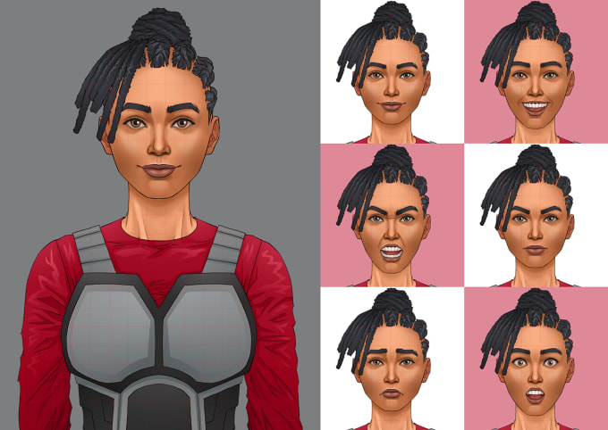 Gig Preview - Create a character facial expression sheet