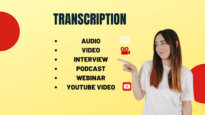 Gig Preview - Do accurate transcripts for english audio, video recordings