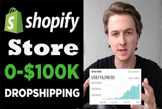 Gig Preview - Create a 100k USD a month shopify store with winning products