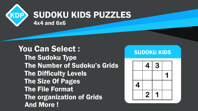 Gig Preview - Create a sudoku kids activity book interior for amazon KDP