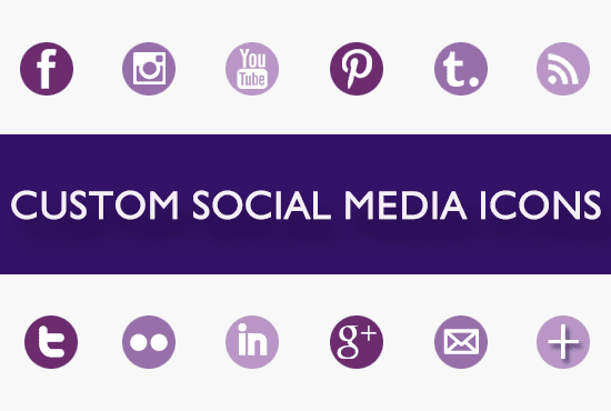 Gig Preview - Design custom social media icons for your blog or website