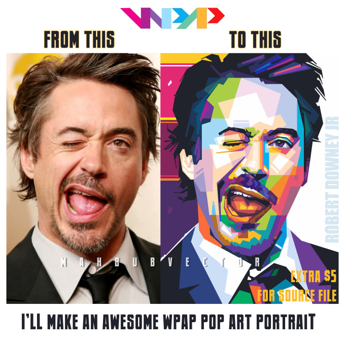 Gig Preview - Make your photo into wpap pop art portrait asap