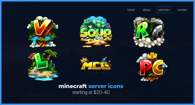 Gig Preview - Create icon or logo for your minecraft server