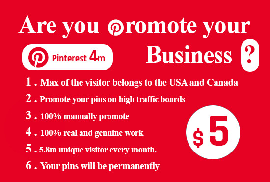 Gig Preview - Promote your business on pinterest