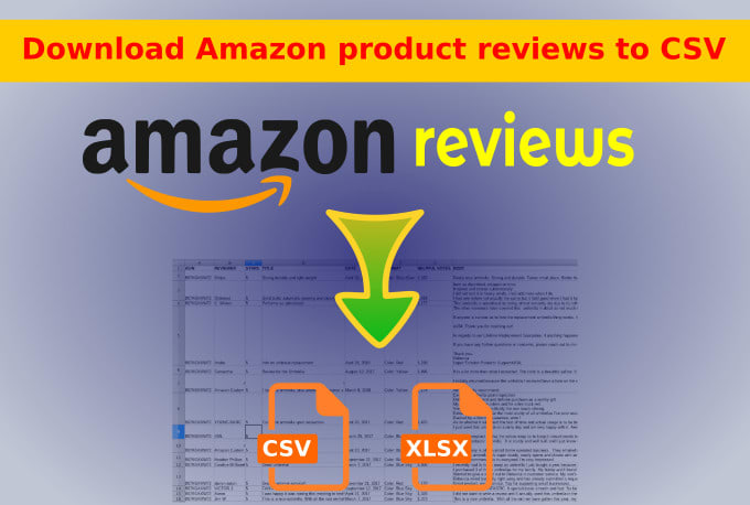 Gig Preview - Scrape and download amazon reviews to CSV or excel