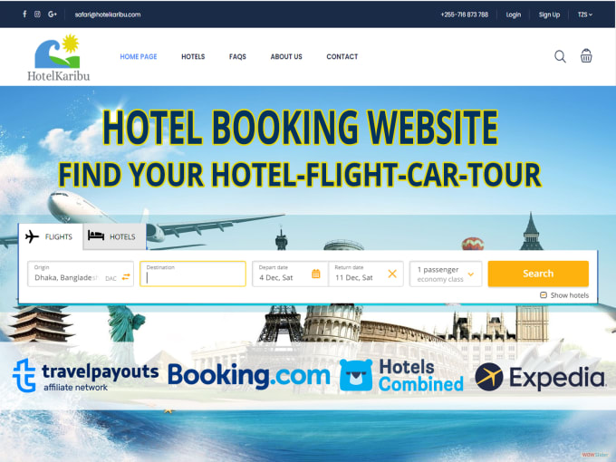 Gig Preview - Create wordpress hotel booking affiliate website