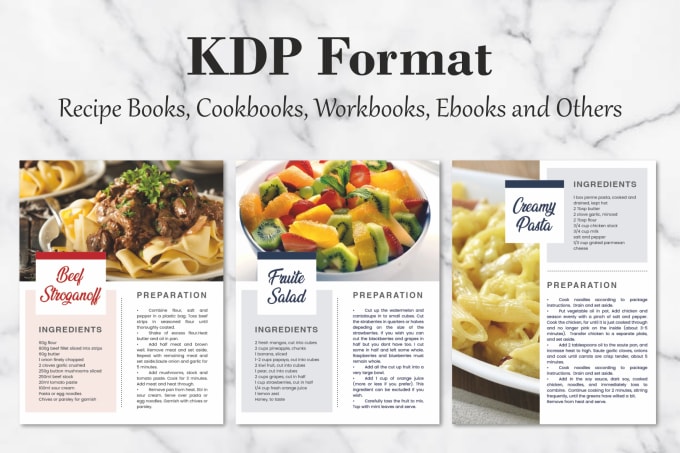 Gig Preview - Format or layout cookbook, ebook, recipe book for KDP