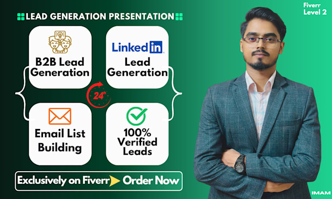 Gig Preview - Do b2b lead generation, linkedin lead, email leads, and lead list building