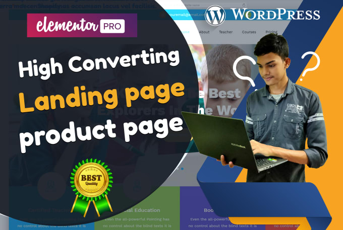 Gig Preview - Design high converting landing page, product page with elementor pro