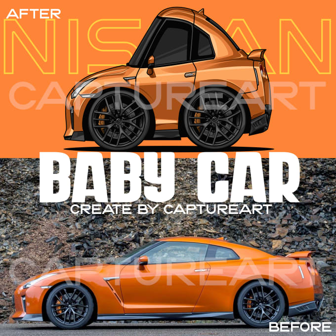 Gig Preview - Turn your vehicle into a baby car,chibi car asap