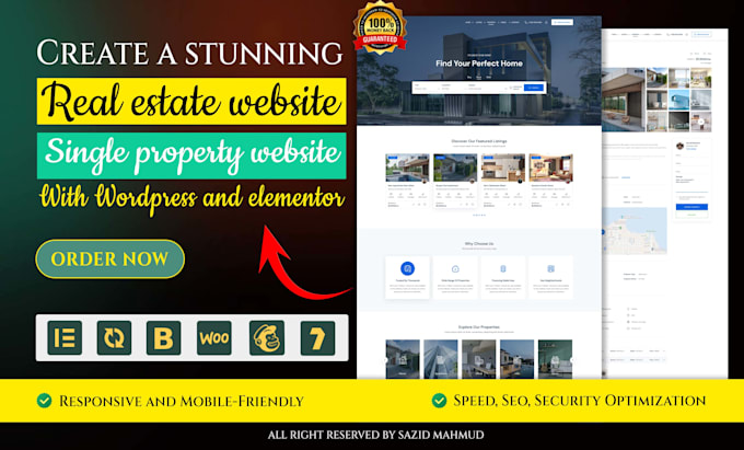 Gig Preview - Build wordpress real estate website, single property website