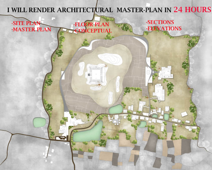 Gig Preview - Render unique architectural masterplan ,elevation , section