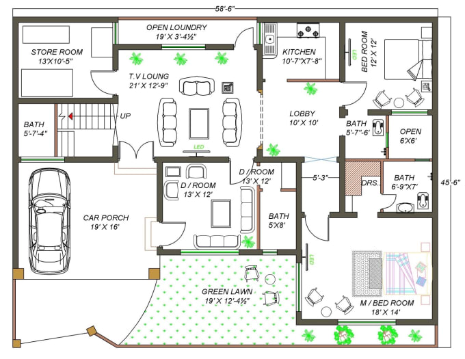 Gig Preview - Design a 2d drawing and floor plans with autocad