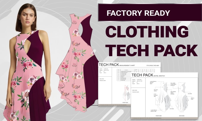 Gig Preview - Create fashion tech pack designs and sketches