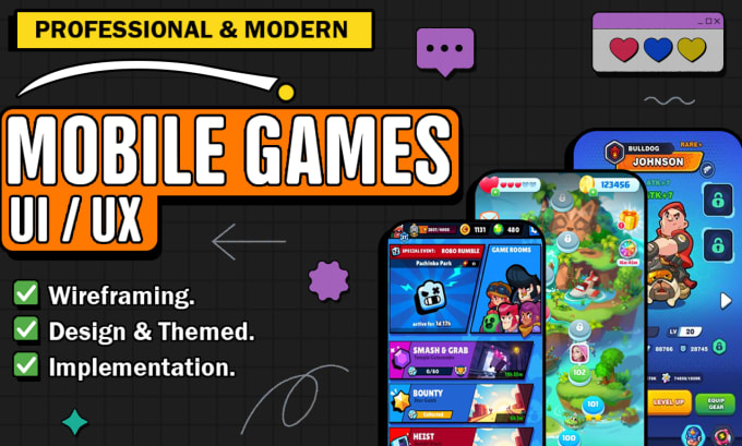 Gig Preview - Design UI and UX for mobile games