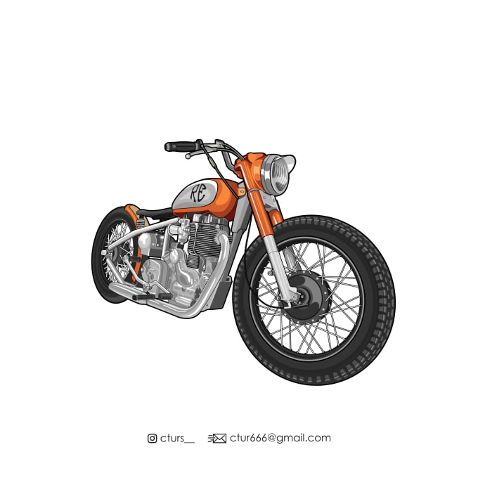 Gig Preview - Draw awesome motorcycle illustration from your photography