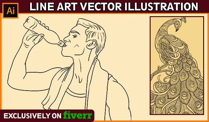 Gig Preview - Draw highly detailed line art vector illustration