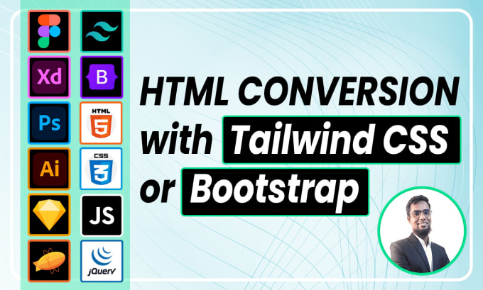 Gig Preview - Convert figma to HTML responsive design with HTML CSS bootstrap or tailwind CSS