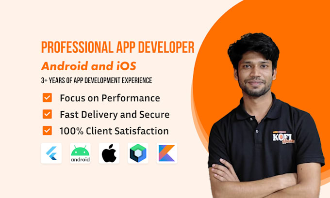 Gig Preview - Be android and ios app developer, flutter developer