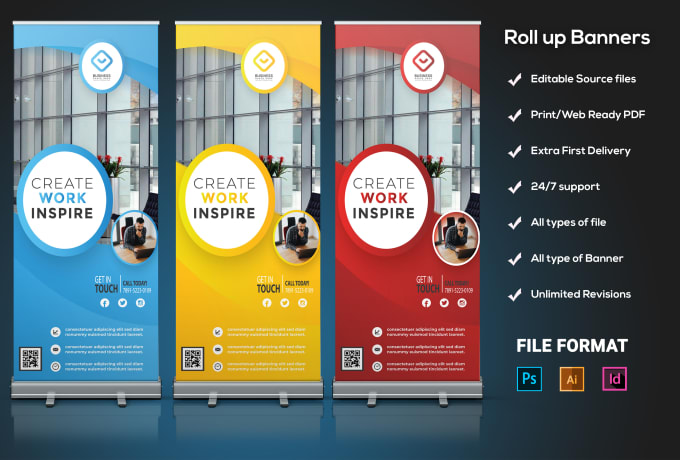 Gig Preview - Design professional roll up, pop up, retractable banner within 6 hours